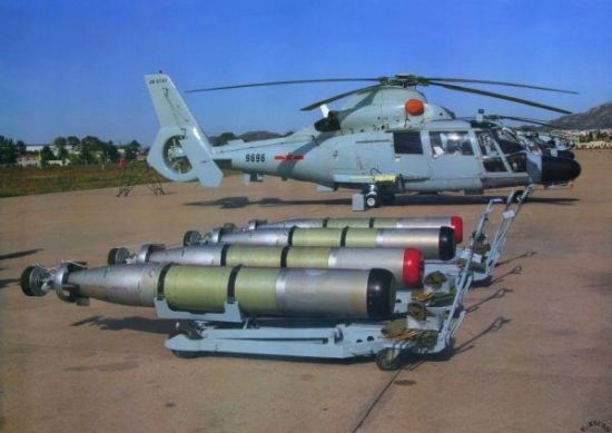 资料图:反潜鱼雷是直-9C主要武器 资料图:反潜鱼雷是直-9C主要武器