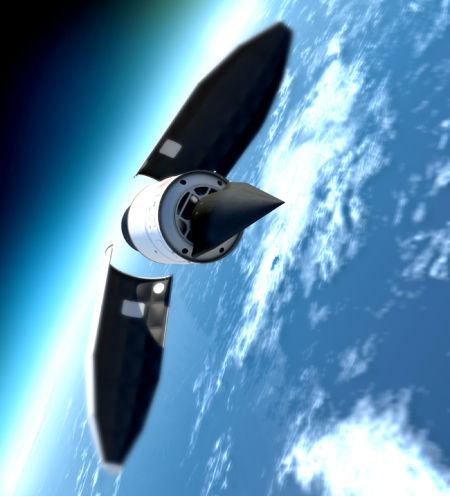资料图:2011年8月11日美国国防部先进研究计划局(DARPA)的HTV-2B高超音速技术载具使用使用轨道科学公司的米诺陶4型固体运载火箭自范登堡空军基地发射升空,这是HTV-2项目的第二次试飞,失败的第一次试飞任务HTV-2A也是使用米诺陶4火箭发射的。 资料图:2011年8月11日美国国防部先进研究计划局(DARPA)的HTV-2B高超音速技术载具使用使用轨道科学公司的米诺陶4型固体运载火箭自范登堡空军基地发射升空,这是HTV-2项目的第二次试飞,失败的第一次试飞任务HTV-2A也是使用米诺陶4火箭发射的。