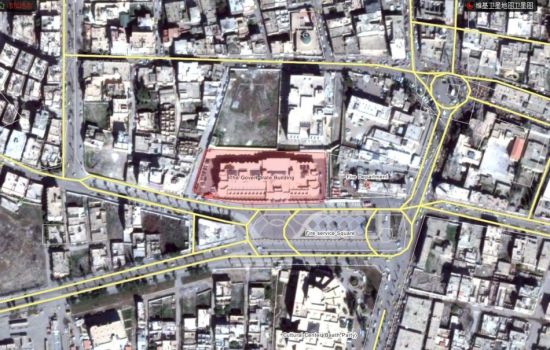 资料图:空袭的目标叙利亚拉卡市总督府巴格拉迪住处 资料图:空袭的目标叙利亚拉卡市总督府巴格拉迪住处