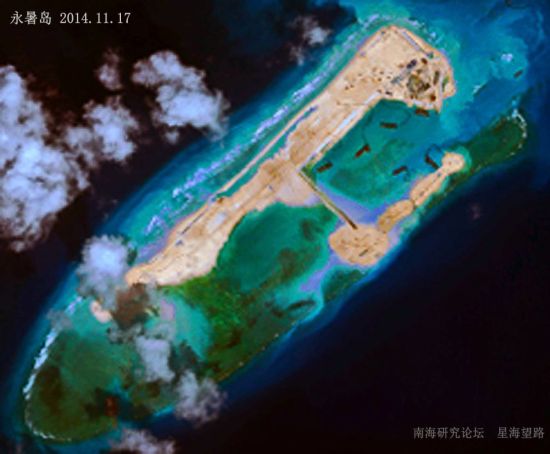 中国在南海的岛礁扩建工程仍在继续,进度还是非常快的。17日,最新的永暑礁扩建进度在网上曝光。有网友根据现有的工程进度,设想了未来完工后的效果图。