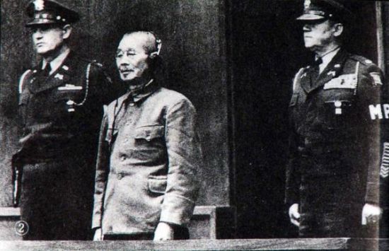 资料图:受审的战犯松井石根