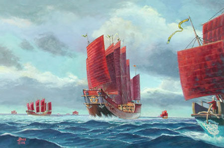 15世纪的中国海军无疑是当时世界上最强大的海军。在明朝重臣三保太监郑和的率领下,中国海军曾7次下西洋。
