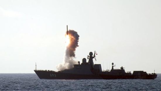 俄海军“达吉斯坦”号轻型护卫舰发射3M14“克拉布”巡航导弹(资料照片)