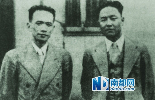 资料图:李士群(右)与丁默邨。 南都首席记者 韩福东 翻拍