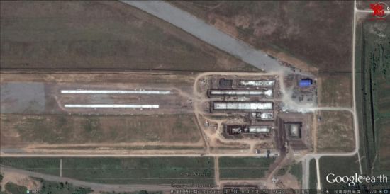 卫星照显示疑似中国最新航母弹射器