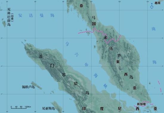 资料图:马六甲海峡示意图 资料图:马六甲海峡示意图