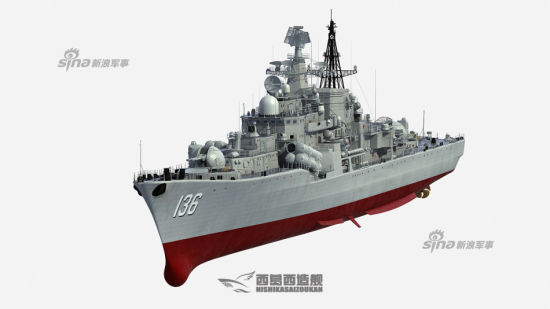 中国海军现代级驱逐舰136杭州号CG效装图 中国海军现代级驱逐舰136杭州号CG效装图