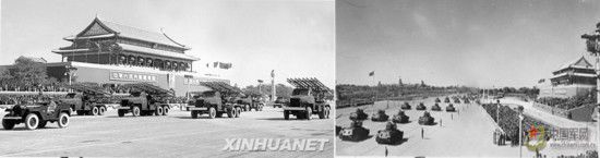 1952年第四次国庆阅兵,公安部队首次参阅。本次阅兵民兵大队的成员来自汉族和多个少数民族,他们穿着五颜六色的民族服装,手里拿着新式的武器。还有乘坐一百六十辆摩托车的摩托化步兵方阵。 1952年第四次国庆阅兵,公安部队首次参阅。本次阅兵民兵大队的成员来自汉族和多个少数民族,他们穿着五颜六色的民族服装,手里拿着新式的武器。还有乘坐一百六十辆摩托车的摩托化步兵方阵。