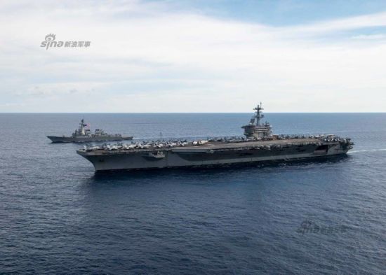 2015年11月5日,美国国防部长卡特搭乘MV-22鱼鹰战机飞抵正在中国南海巡航的罗斯福号核航母上视察。同时,前一段高调通过中国南海岛礁附近海域的DDG-82拉森号导弹驱逐舰也在南海出现,并编队罗斯福号航母群。 2015年11月5日,美国国防部长卡特搭乘MV-22鱼鹰战机飞抵正在中国南海巡航的罗斯福号核航母上视察。同时,前一段高调通过中国南海岛礁附近海域的DDG-82拉森号导弹驱逐舰也在南海出现,并编队罗斯福号航母群。