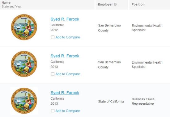 State Record显示的法鲁克的就业信息 State Record显示的法鲁克的就业信息