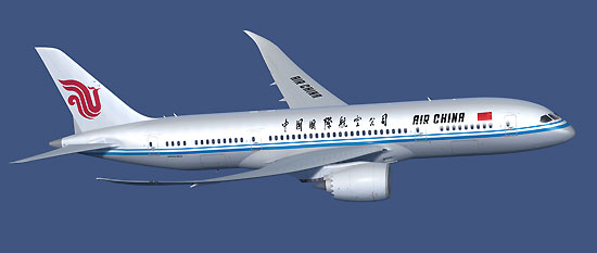 图文:中国国际航空公司涂装波音787飞机