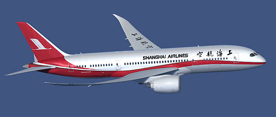 图文:中国上海航空公司涂装波音787飞机