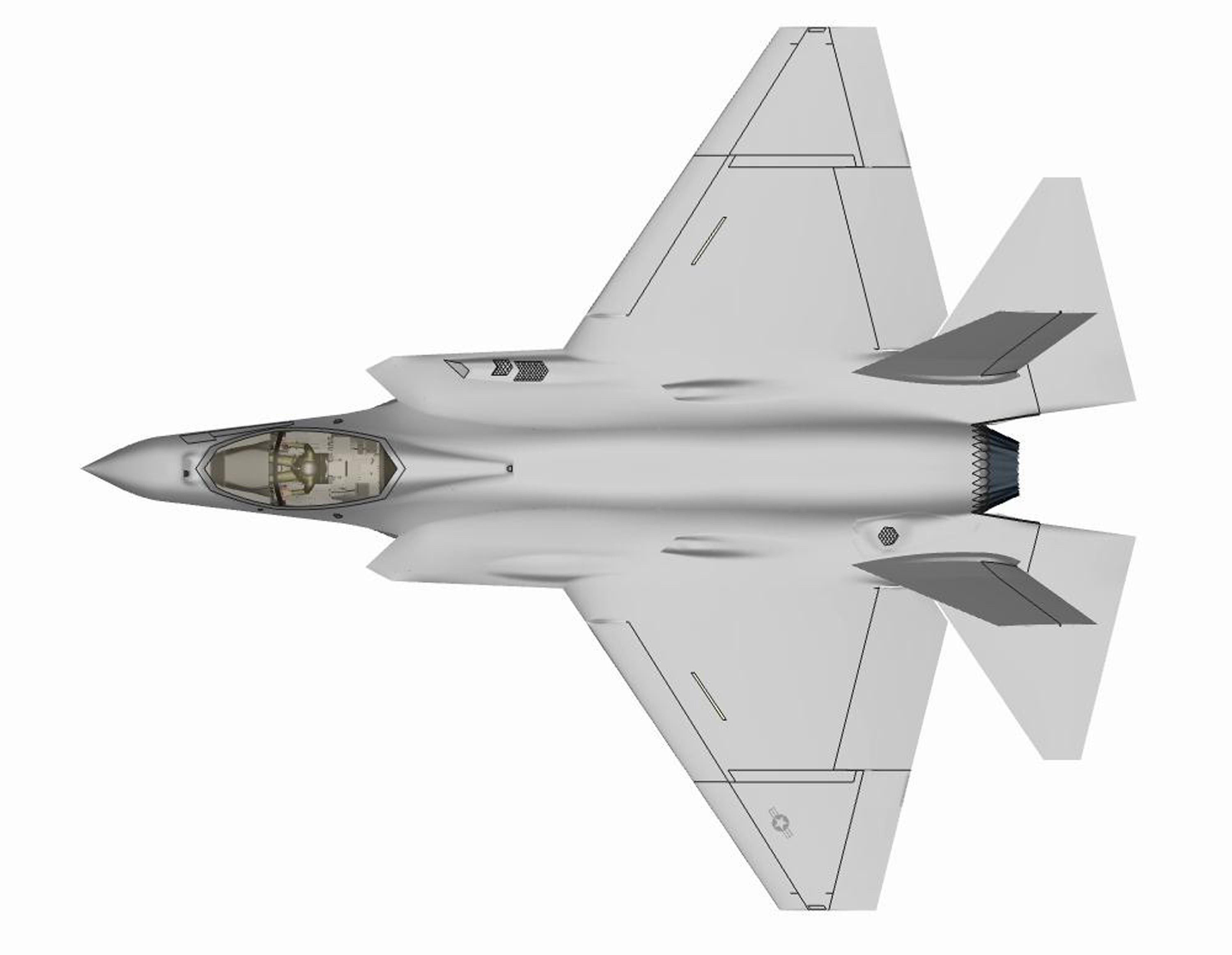 图文：海军版F-35C战机上视效果图