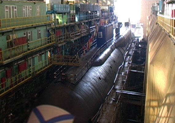 图文：俄罗斯北风之神战略核潜艇下水