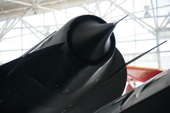 图文:波音飞行博物馆SR71黑鸟侦察机载机特写
