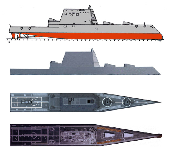 图文：美军DDG1000未来战舰四视图