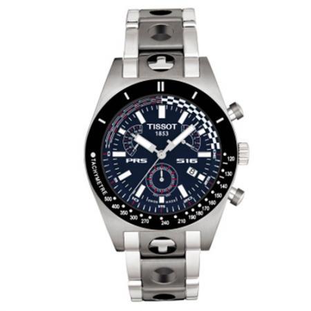 Tissot天梭 圆形精钢运动系列日历计时码表T91