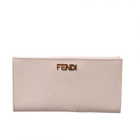 <em>Fendi芬迪</em>象牙白浮雕LOGO顶级牛皮<em>女士</em>长款