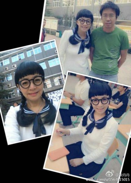宋丹丹扎小辫穿学生制服出镜 宋丹丹扎小辫穿学生制服出镜
