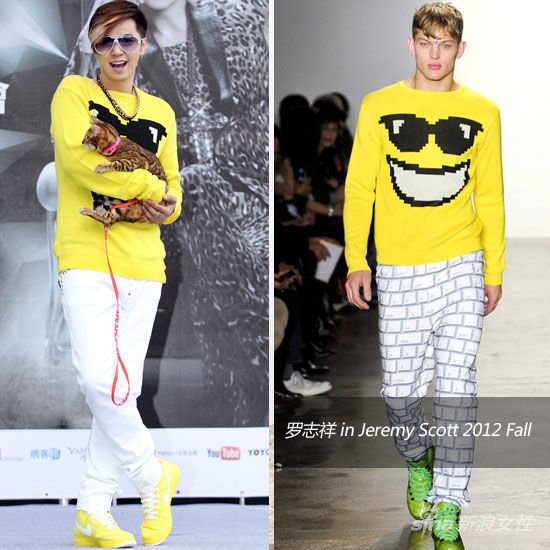 罗志祥身穿Jeremy Scott 2012秋冬笑脸装