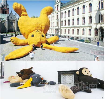 7.《大黄兔》(The Big Yellow Rabbit),2011年,瑞典厄勒布鲁,13× 16×16米 8.个展“Dushi”现场,2009年,荷兰海牙 7.《大黄兔》(The Big Yellow Rabbit),2011年,瑞典厄勒布鲁,13× 16×16米 8.个展“Dushi”现场,2009年,荷兰海牙