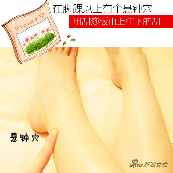在脚踝以上有一个叫悬钟的穴位 在脚踝以上有一个叫悬钟的穴位