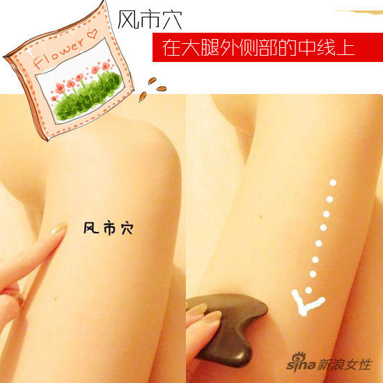 风市穴在大腿外侧部的中线上 风市穴在大腿外侧部的中线上