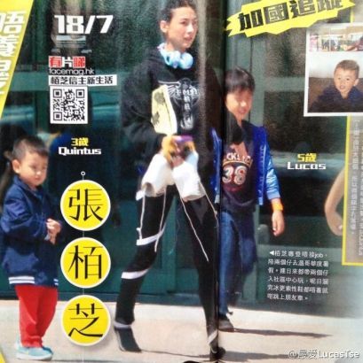 张柏芝母子加拿大平凡温馨生活照曝光
