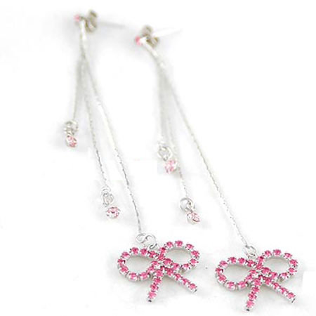 组图:适合可爱圆脸MM的粉色长坠耳环(6)