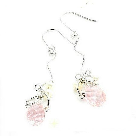 组图:适合可爱圆脸MM的粉色长坠耳环(10)