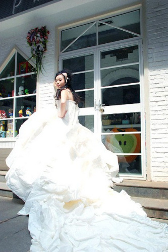 新娘穿着穿婚纱干_穿着婚纱的新娘动漫