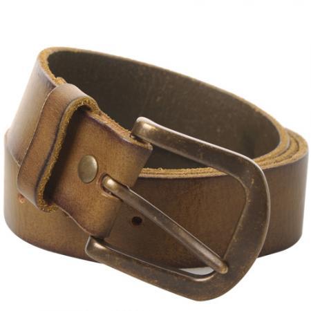 Calvin Klein 黄棕色复古仿旧版男士皮带_CK_品