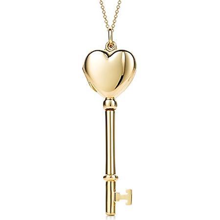 Tiffany蒂芙尼金色14K金心形钥匙项链_蒂芙尼