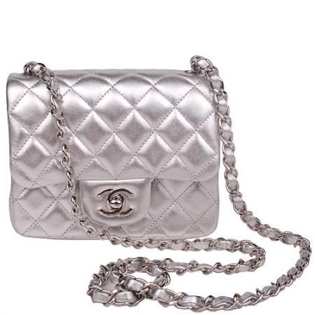 CHANEL香奈儿 亮银色Classic Mini永恒经典限