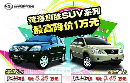 黄海旗胜SUV系列最高直降1万元