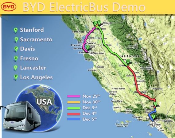 比亚迪纯电动大巴最长可行驶370 km