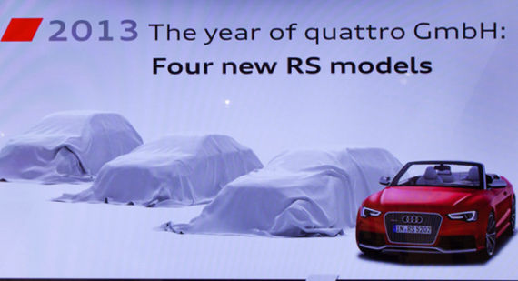 奥迪将在2013年发布四款新RS车型