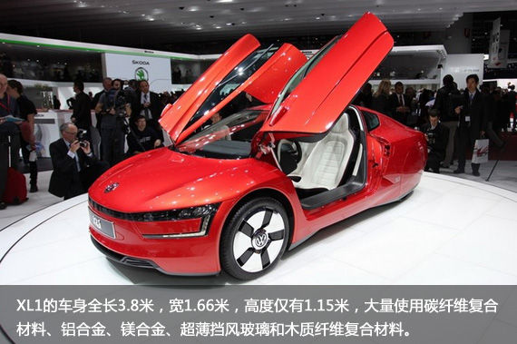 大众XL1双座节能车 亮相日内瓦车展