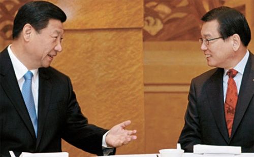 习近平主席接见锦湖韩亚会长朴三求