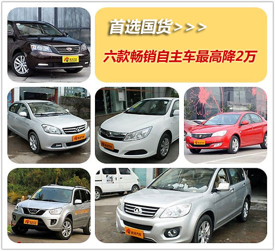 首选国货 六款畅销自主车型最高降2万