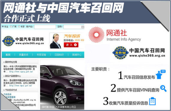 网通社与中国汽车召回网合作正式上线