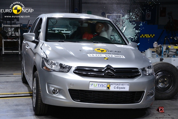 雪铁龙爱丽舍获Euro-NCAP三星安全评级