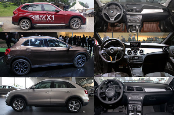 X1(上)、GLA(中)和Q3的外观、内饰对比 X1(上)、GLA(中)和Q3的外观、内饰对比