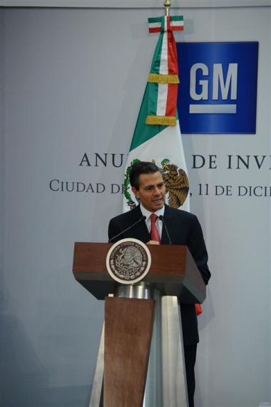 墨西哥总统恩里克·培尼亚·涅托出席发布会 墨西哥总统恩里克·培尼亚·涅托出席发布会