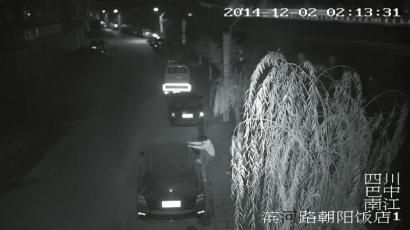 砸车盗窃瞬间。图由南江公安供图