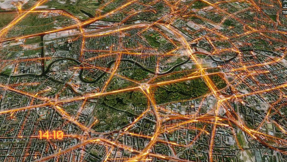 HERE从德国柏林周边收集到的高速路数据