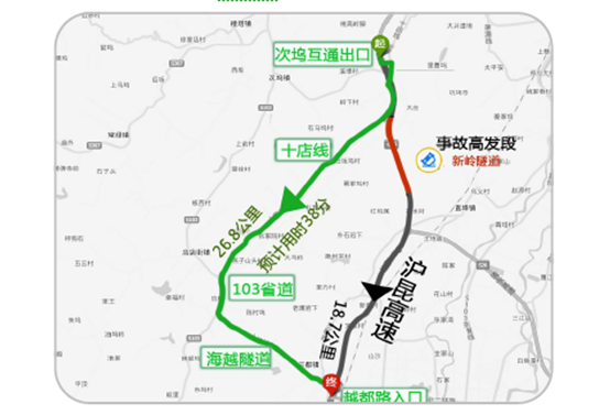 沪昆高速-新岭隧道绕行方案图