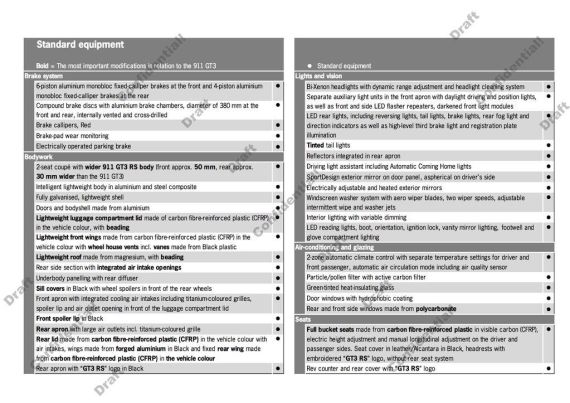 Porsche 911 GT3 RS specs