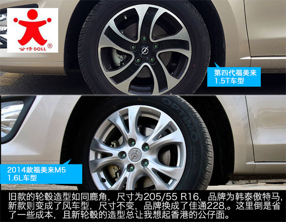 第四代福美来与现款福美来M5轮毂造型对比 第四代福美来与现款福美来M5轮毂造型对比