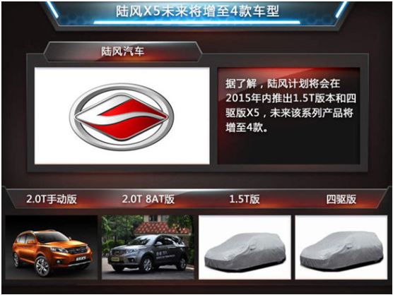 陆风X5将推出改款和四驱车型